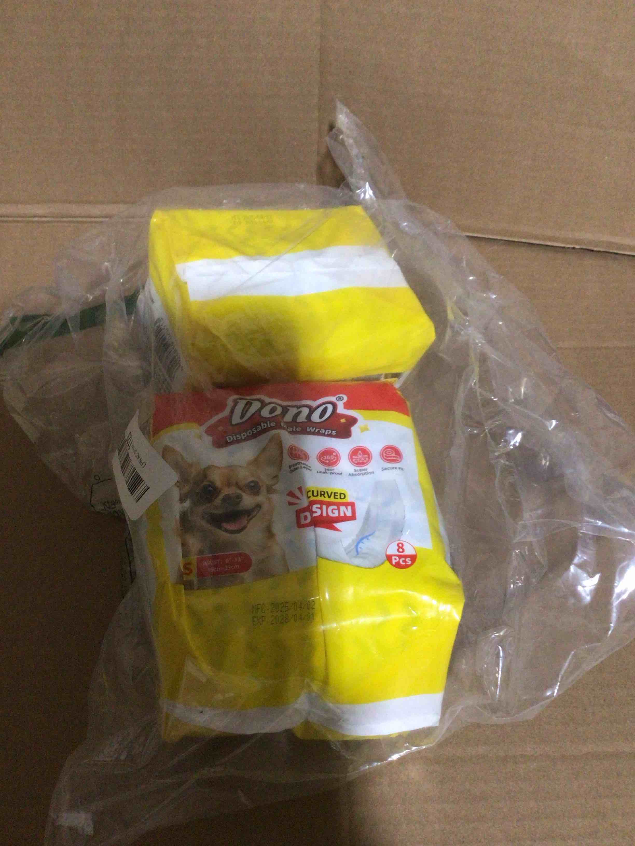 Condition photo showing New/Like New for Dono Dog Diapers Male, Disposable Male Dog Wraps with Wetness Indicator, Super Absorbent Puppy Diapers Male, 3D Contoured Core, 360 ° Leak-Proof for Incontinence Excitable Urination, 16 Ct, XS XS(6-13in)