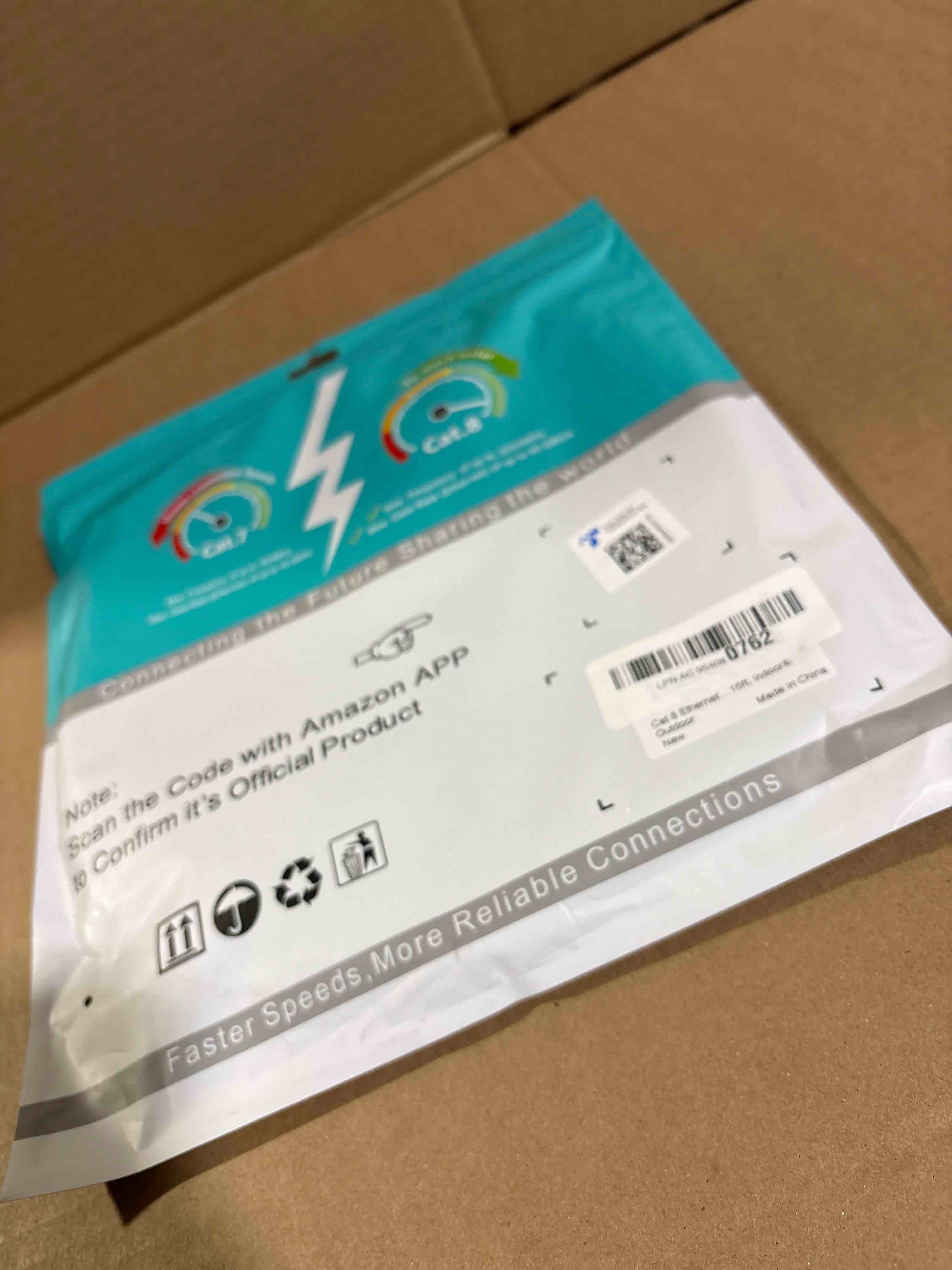 Condition photo showing New/Like New for Vabogu Cat 8 Ethernet Cable, 15ft Heavy Duty High Speed Internet Network Cable, Multiple Size Options, 26AWG, 2000MHz 40Gbps with Gold Plated RJ45 Connectors, Shielded for Indoor & Outdoor Use 15FT-CAT8