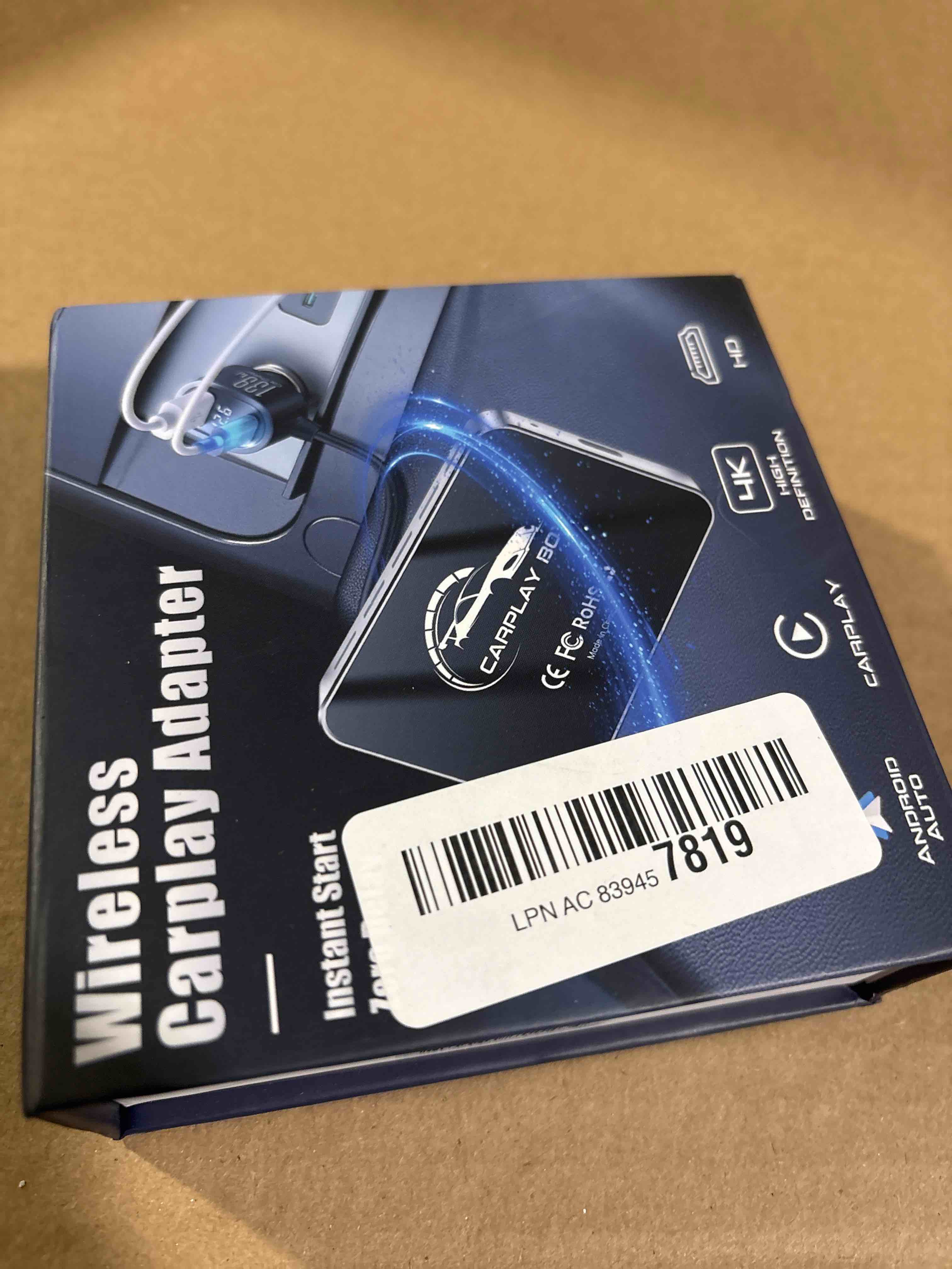 Condition photo showing New/Like New for AI Box Wireless CarPlay & Auto Adapter - Plug & Play, Dual-Band WiFi, Bluetooth 5.0, 4K Video Support, Android 12.0 System, Compatible with Factory CarPlay & Android Auto ?4GB RAM+32GB ROM?