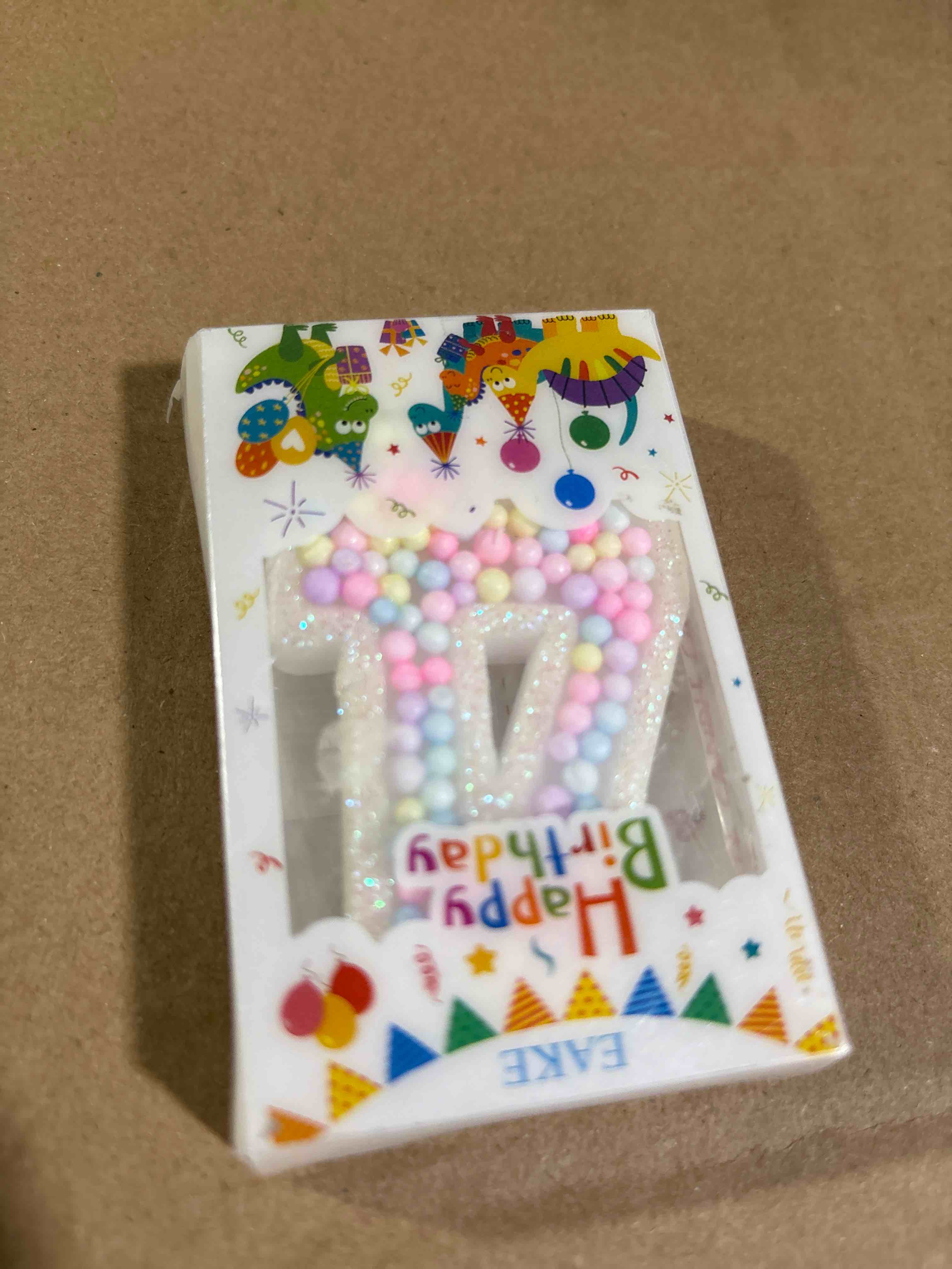 Condition photo showing New/Like New for EAKE 4 Birthday Candle Macaron Glitter Pastel 4 Candle Birthday Girl Women Sweet Theme Four Years Old Birthday Wedding Anniversary Party Cake Decor Macaron 4