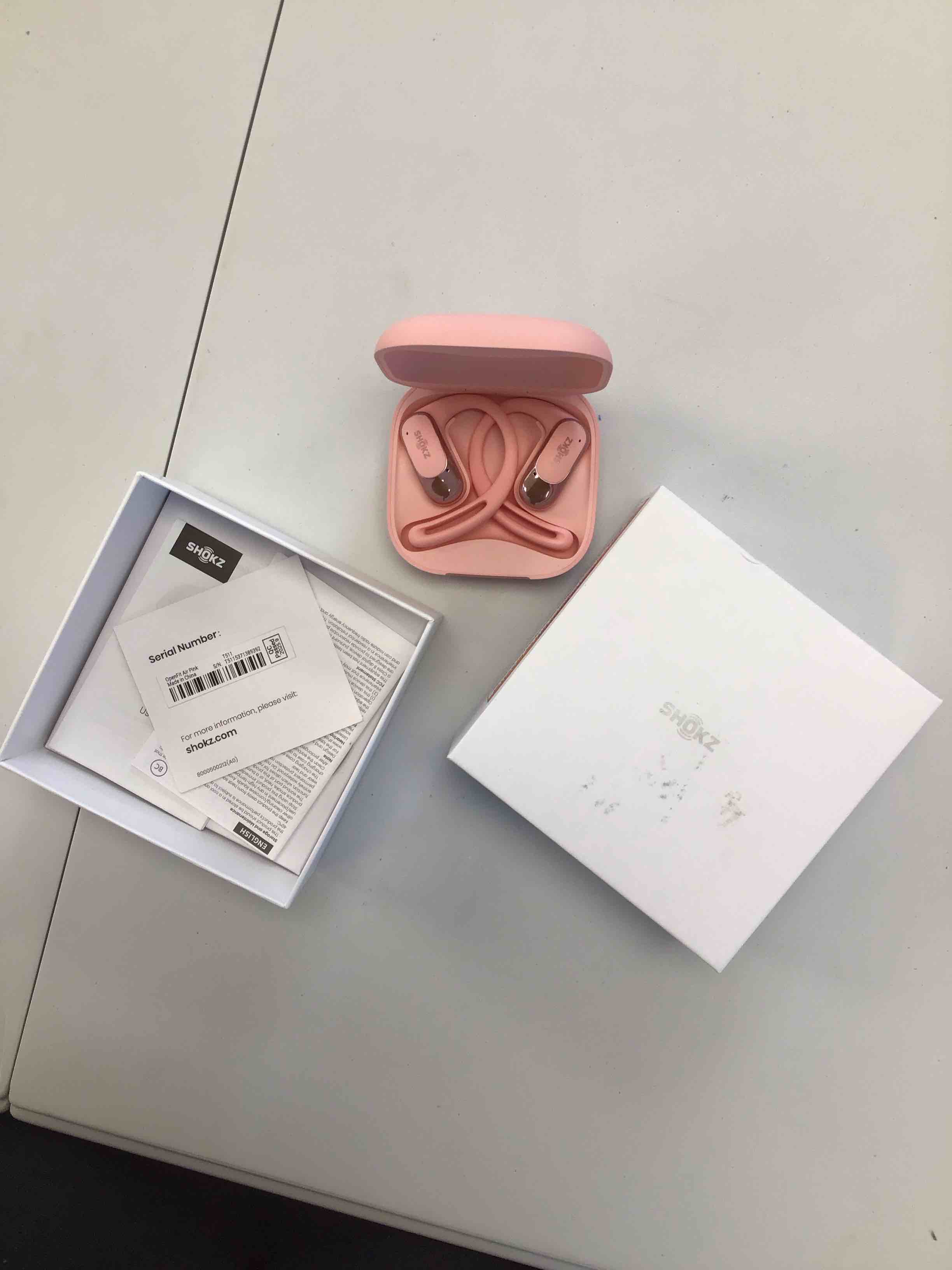 Condition photo showing Good Condition for SHOKZ OpenFit Air - Open-Ear Headphones, True Wireless Earbuds, Water Resistant, Secure Earhooks for Daily Use, Pink