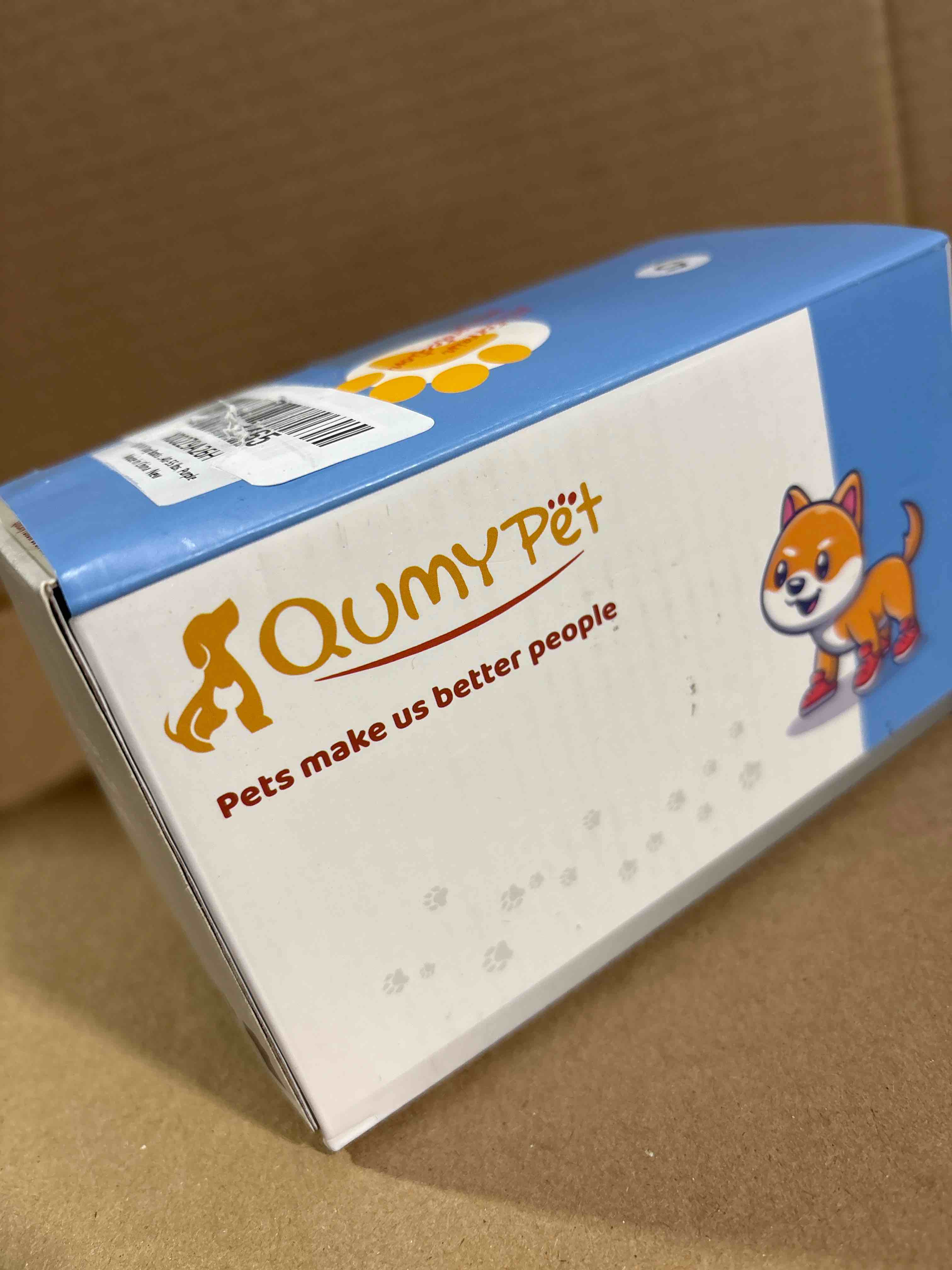 Condition photo showing New/Like New for QUMY Dog Shoes for Large Dogs, Medium Dog Boots & Paw Protectors for Winter Snowy Day, Summer Hot Pavement, Water-Resistant in Rainy Weather, Outdoor Walking, Indoor Hardfloors Skid-Resistant Sole Purple Size 5: 2.4''x2.8''(W*L) (Pack of 4)