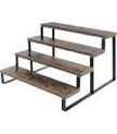 Wood Cupcake Stand, 4 Tier black Cupcake Display Stand, Rustic Tiered Spice Rack Organizer, Perfume Organizer Stand, Display Riser Stand for Figures, Cupcake, Dessert