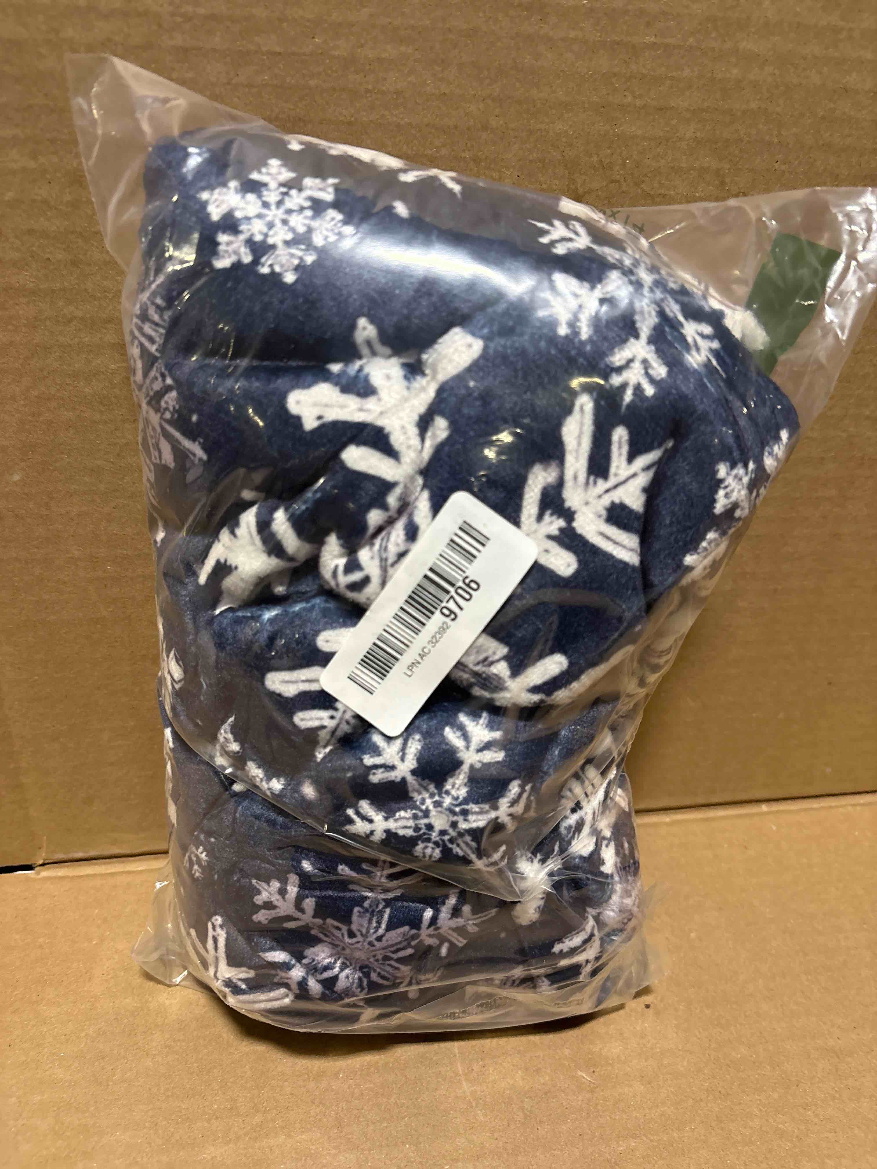 Condition photo showing New/Like New for Horaldaily Christmas Flannel Blanket Throw, Navy Snowflake Soft Fuzzy Plush Cozy Fleece Blankets for Couch Sofa Bed Lounging, Ideal Gifts for Kids Adults Wife Self, 50x60 Blue Flannel Snowflake Throw(50x60'')