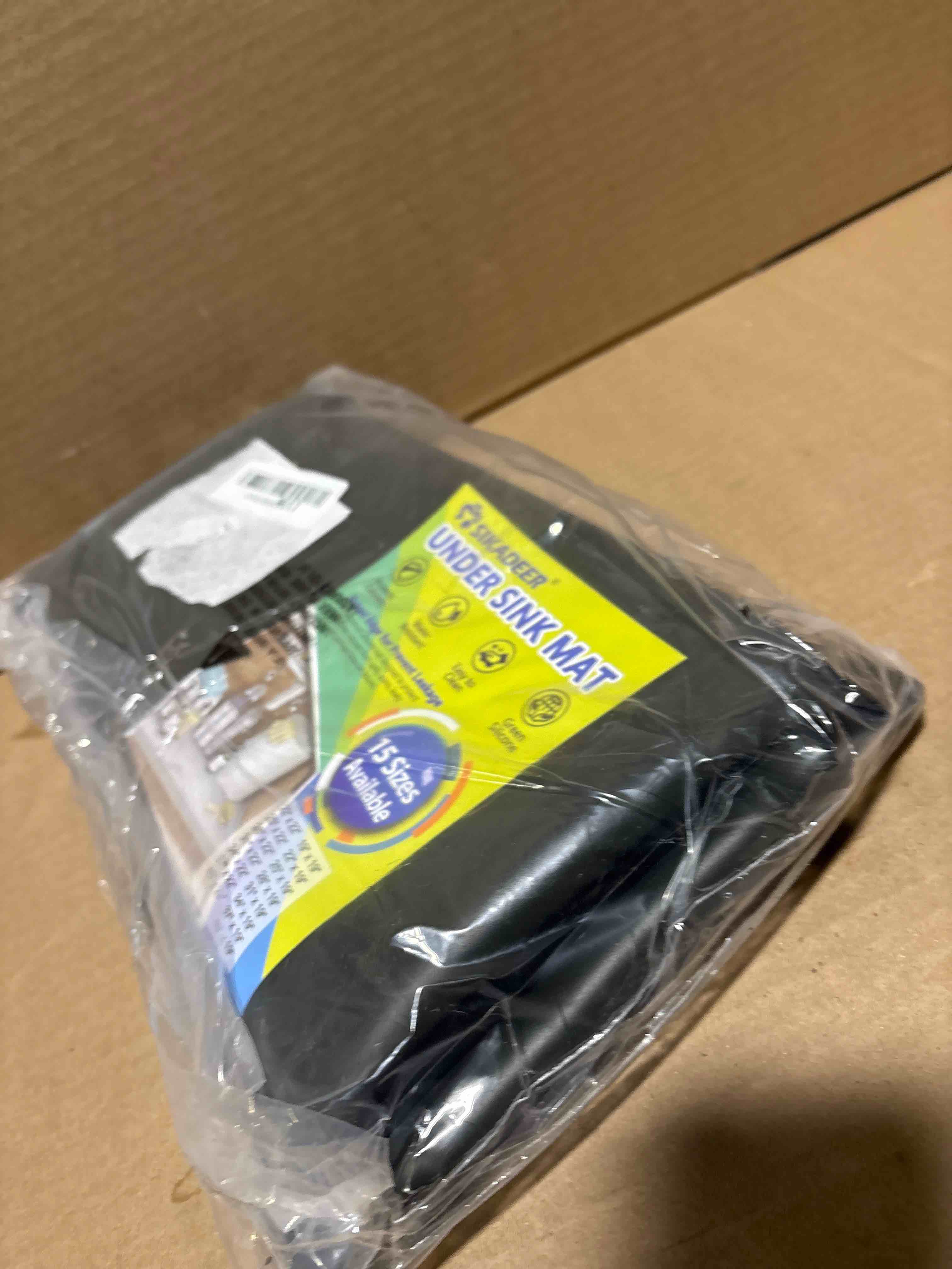 Condition photo showing New/Like New for SIKADEER 34" x 22" Under Sink Mat Waterproof, Silicone Mat Kitchen Drawer Shelf and Cabinet Liner, Sink Protector for Kitchen Organizers and Storage, Boot Tray Pet Food Mats Black 34"W x 22"L