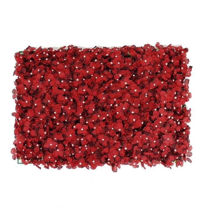 Efavormart 4 PCS Wine Silk Hydrangea Flower Mat Wall Wedding Event Decor for DIY Centerpieces Arrangements Party Home Decorations