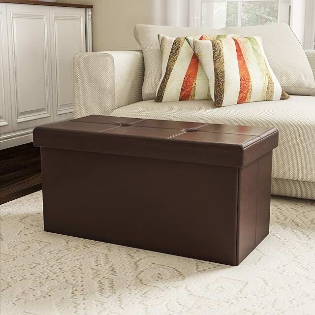 30” storage bench leather