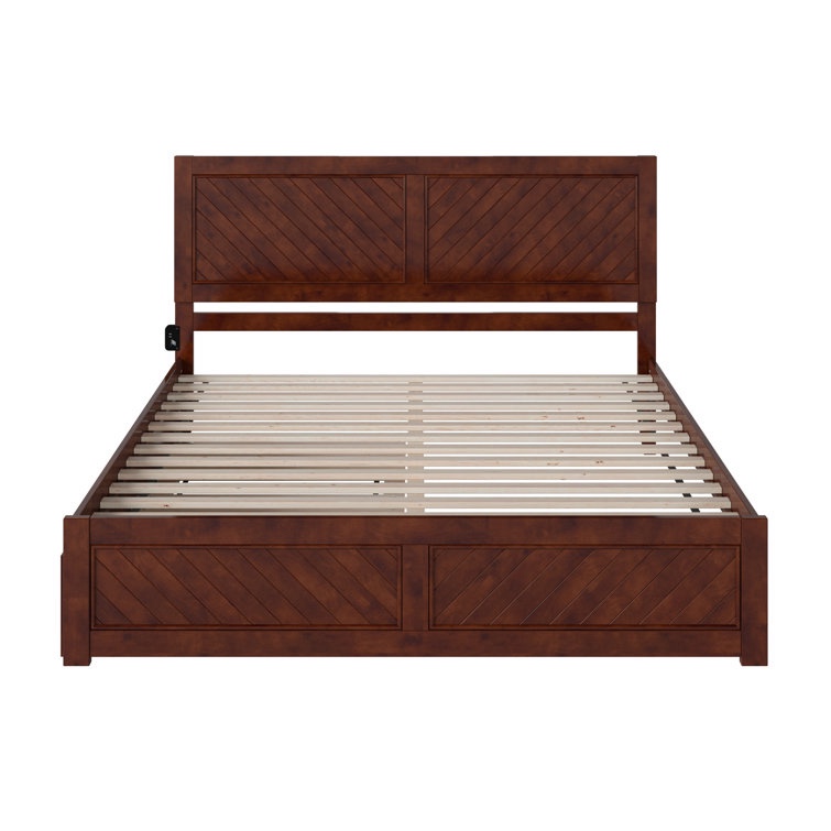 Jeinny Solid Wood Platform Bed with Matching Footboard & Roll Out Trundle Color: White, Size: Full incomplete sets
