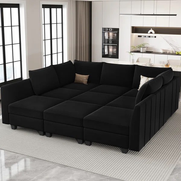 incomplete set velvet sectional 