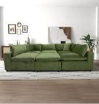 incomplete set similar to stock photo velvet sectional olive green