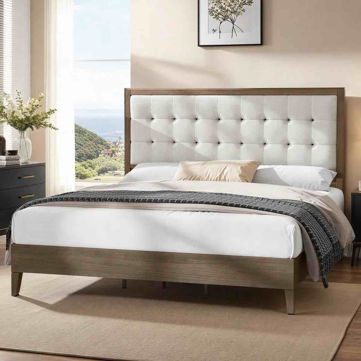 behka upholstered platform bed