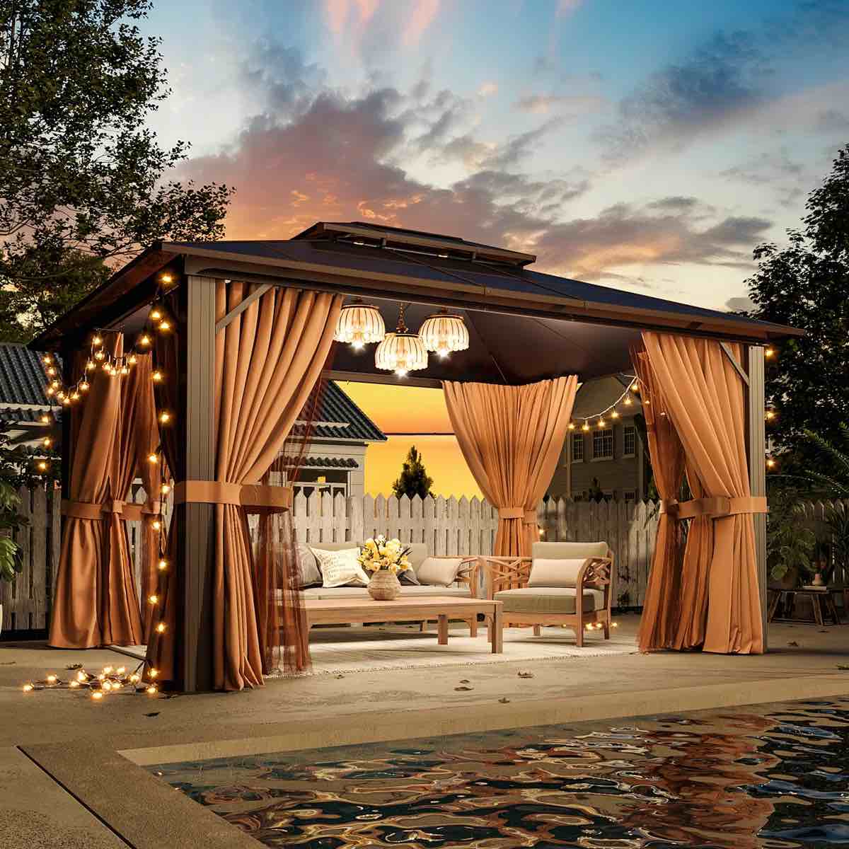 incomplete similar to stock photo box 2 of 2 10 FT  X 13 FT  Aluminum Patio Hardtop Gazebo