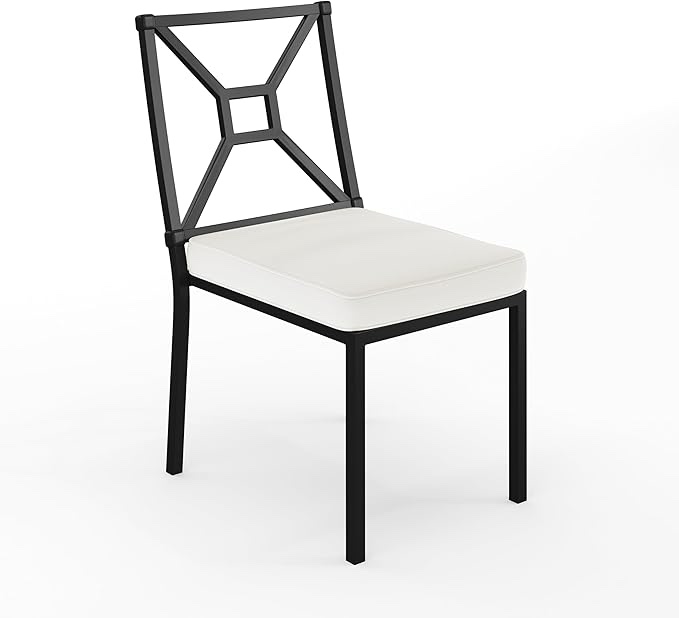 Martha Stewart Lily Pond All-Weather Steel Frame Stackable Patio Side Dining Chairs With Cushions
