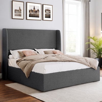 upholstered queen size bed footboard and rail