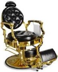 incomplete fold and black barber chair
