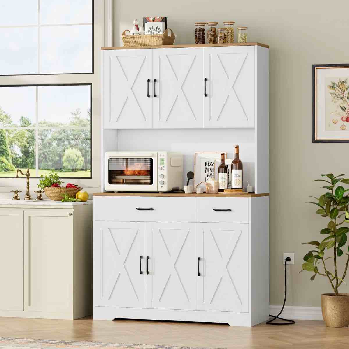 incomplete 71" H Kitchen Pantry Cabinet Finish: White
