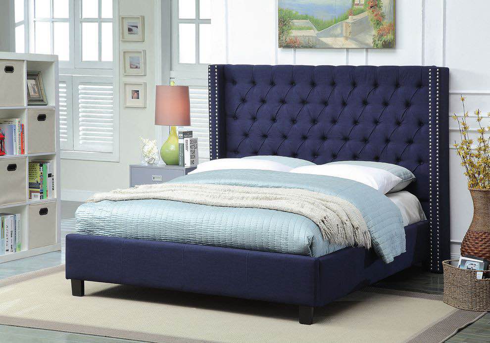 (incomplete) Ashton navy king headboard/slats