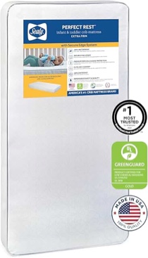 Sealy Baby Premium Firm Hypoallergenic Baby Crib Mattress & Toddler Bed Mattress, Waterproof Baby Mattress, 150 Coils, Air Quality Certified, 52"x28" Product Type: Mattress