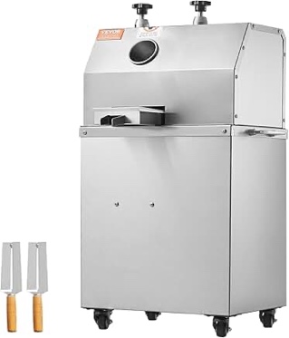Electric Sugar Cane Juicer, 750W Sugarcane Juicer Machine with 661LBS/H High Output, 3 Stainless Steel Rollers, 2.4" Large Inlet, Sugarcane Juice Extractor Squeezer on Wheels for Home/Commercial