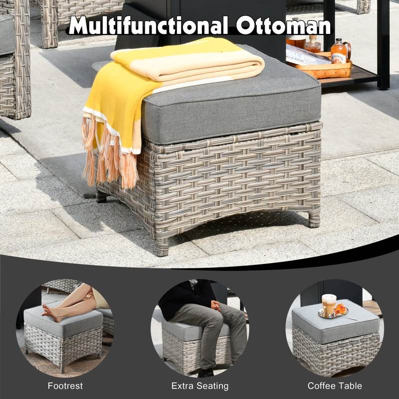 (incomplete) Harper 7 - Person Outdoor Seating Group with Cushions Cushion Color: Light Gray
