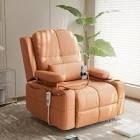Electric Power Adjustable Armrests Swivel Rocking Chair Reclining Glider With USB Charge and Phone Holder Upholstery Color: Mocha