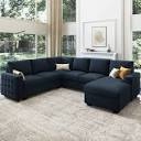 (incomplete) Arliz 7 - Piece 144" Wide Reversible Modular Corner Sectional with Ottoman Body Fabric: Gray Corduroy