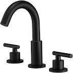 8 In. Widespread 2-Handle Mid-Arc Bathroom Faucet With Valve And Water Supply Lines