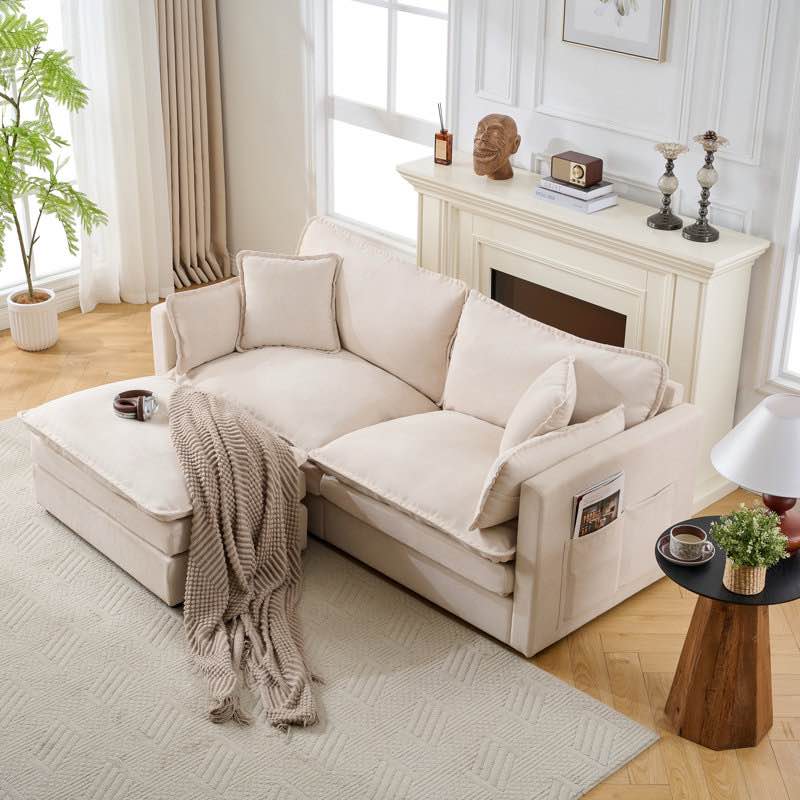 (incomplete) Deep Seat Sectional Sofa, 74.6" Modern Sectional Sofa Cloud Couch