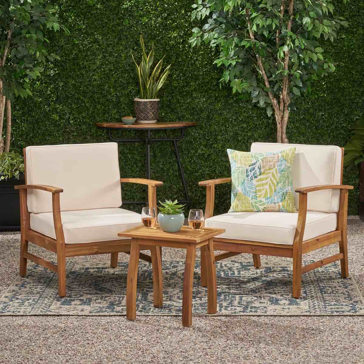 Bevelyn 3 Piece Seating Group with Cushions Cushion Color: Cream( chair only) 
