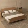 (incomplete) Platform Bed Frame with Natural Rattan Headboard and Footboard, Bohemian and Mid Century Style