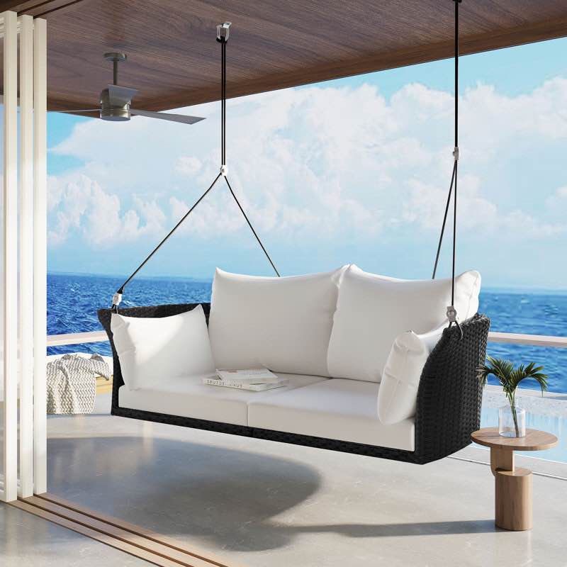 Nanditha 2 Person Porch Swing Color: Gray/Gray(incomplete,half and cushions) 