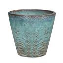southern patio 14.6” ceramic Peyton planter in blue patina