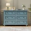 incomplete Amarilys 6 Drawers 47.2''W Retro Style Double  Dresser Color: Blue