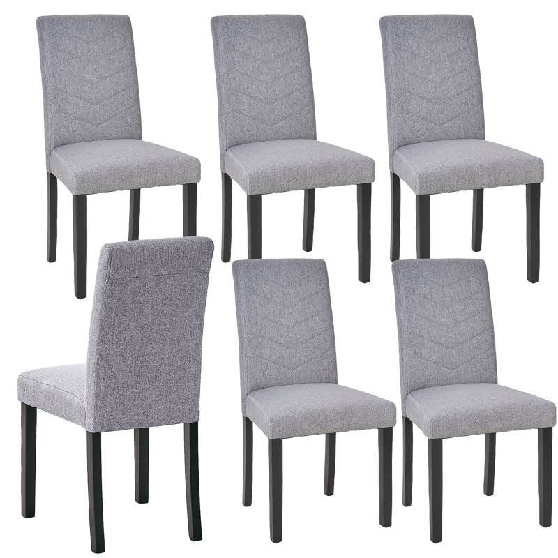 incomplete set Trischa Fabric Dining Chair Set Of 6, Upholstered Parson Chair With Solid Wood Legs, Living Room Padded Chair Armless Side Chair With High Back For Home Kitchen Upholstery Color: Gray