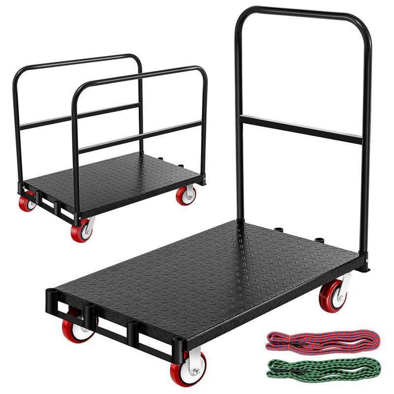 2 in 1 Steel Drywall Cart, 2200 Lb. Capacity Platform Dolly 