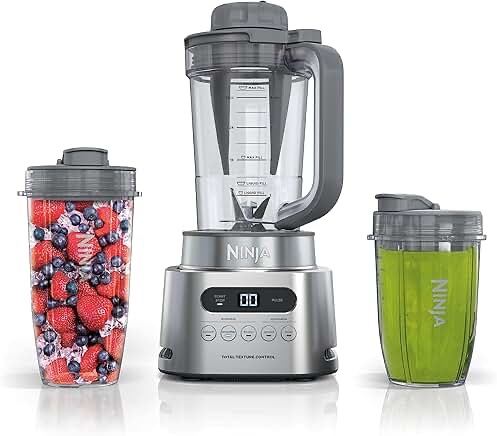 Ninja® TWISTi Blender DUO, High-Speed 1600 WP Smoothie Maker & Nutrient Extractor, 5 Functions, 34-oz. Pitcher & (2) To-Go Cups