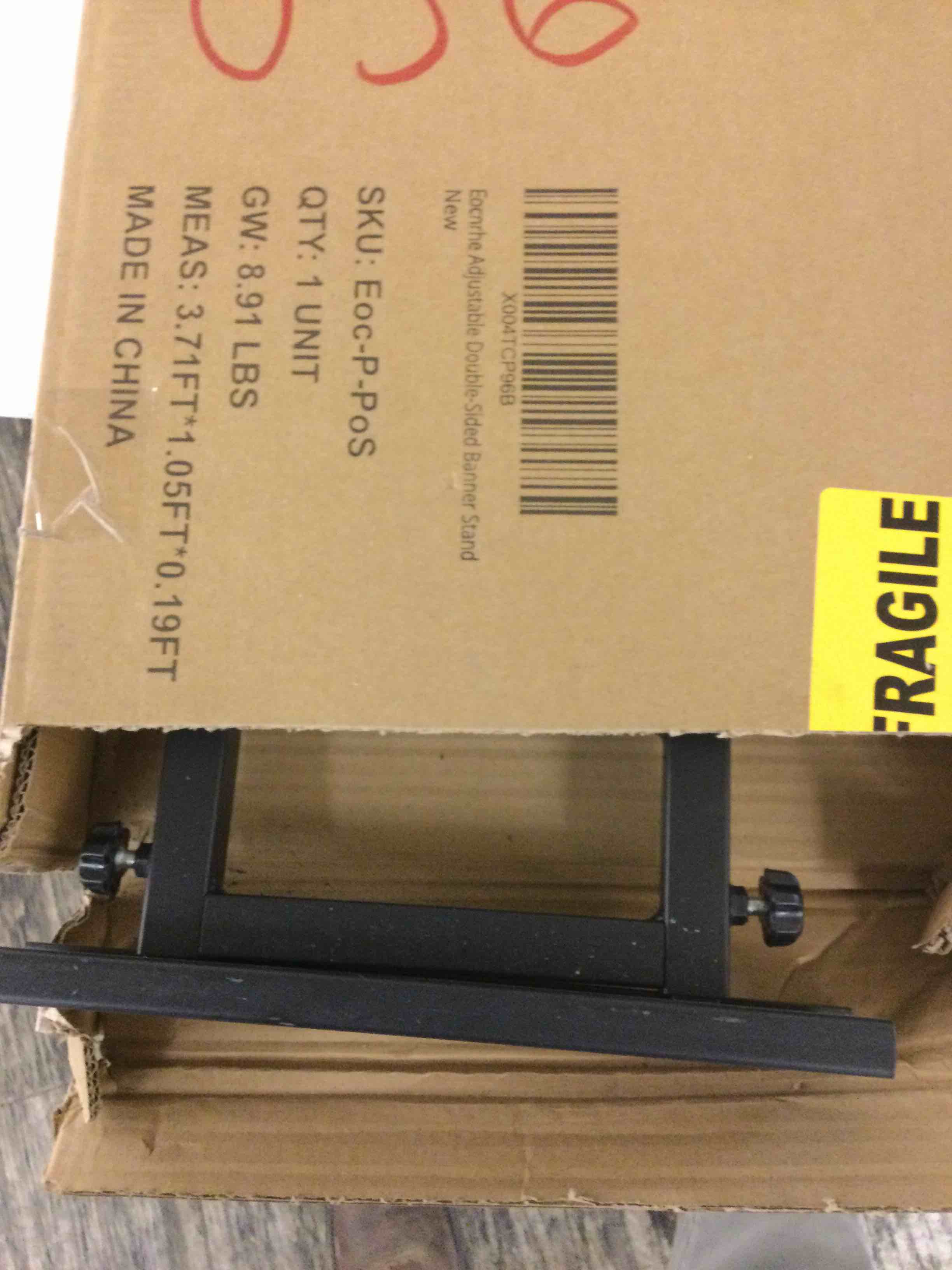 Condition photo showing Good Condition for Eocnrhe Heavy Duty Banner Stand with Non-slip Mat Base, Adjustable Pedestal Poster Stand Up to 82 inches, Double Side Show Sign Stand, Connected Show Floor Standing Sign holder for Outdoor Display