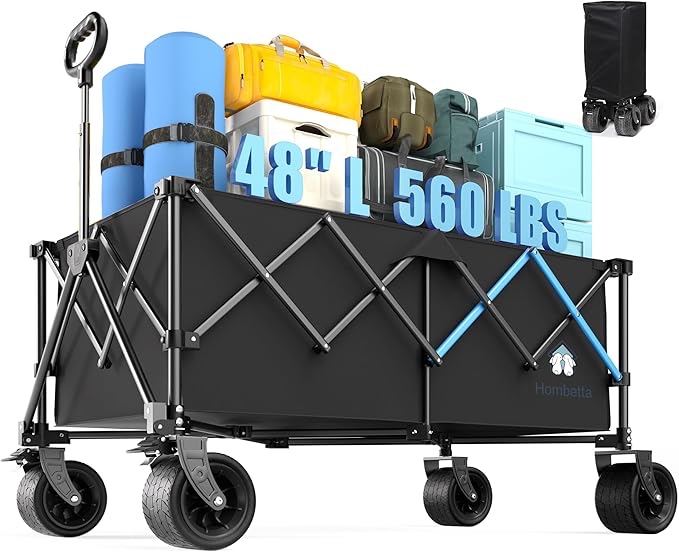 homebetta xl collapsible wagon cart?48" heavy duty collapsible utility wagon with all-terrain big wh