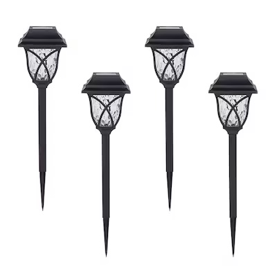 Harbor Breeze 4 -Pack 5 -Lumens Black Solar Integrated LED Path Light Kit ( 3500-K )