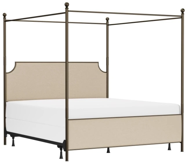 (Incomplete, only 1 box ) HH2 Home McArthur Bronze/Stone King Metal Canopy Bed without Frame