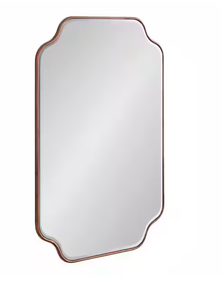 Be the first to ask a question for Kate and Laurel Plumley 24.00 in. W x 36.00 in. H Bronze Scalloped Transitional Framed Decorative Wall Mirror