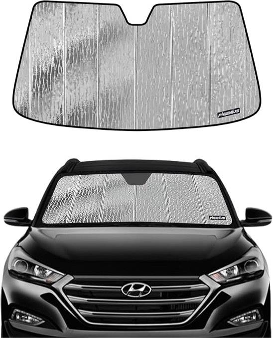 Windshield Sun Shade for 2016-2018 Hyundai Tucson Front Window Sunshade. Reflective Rigid Material