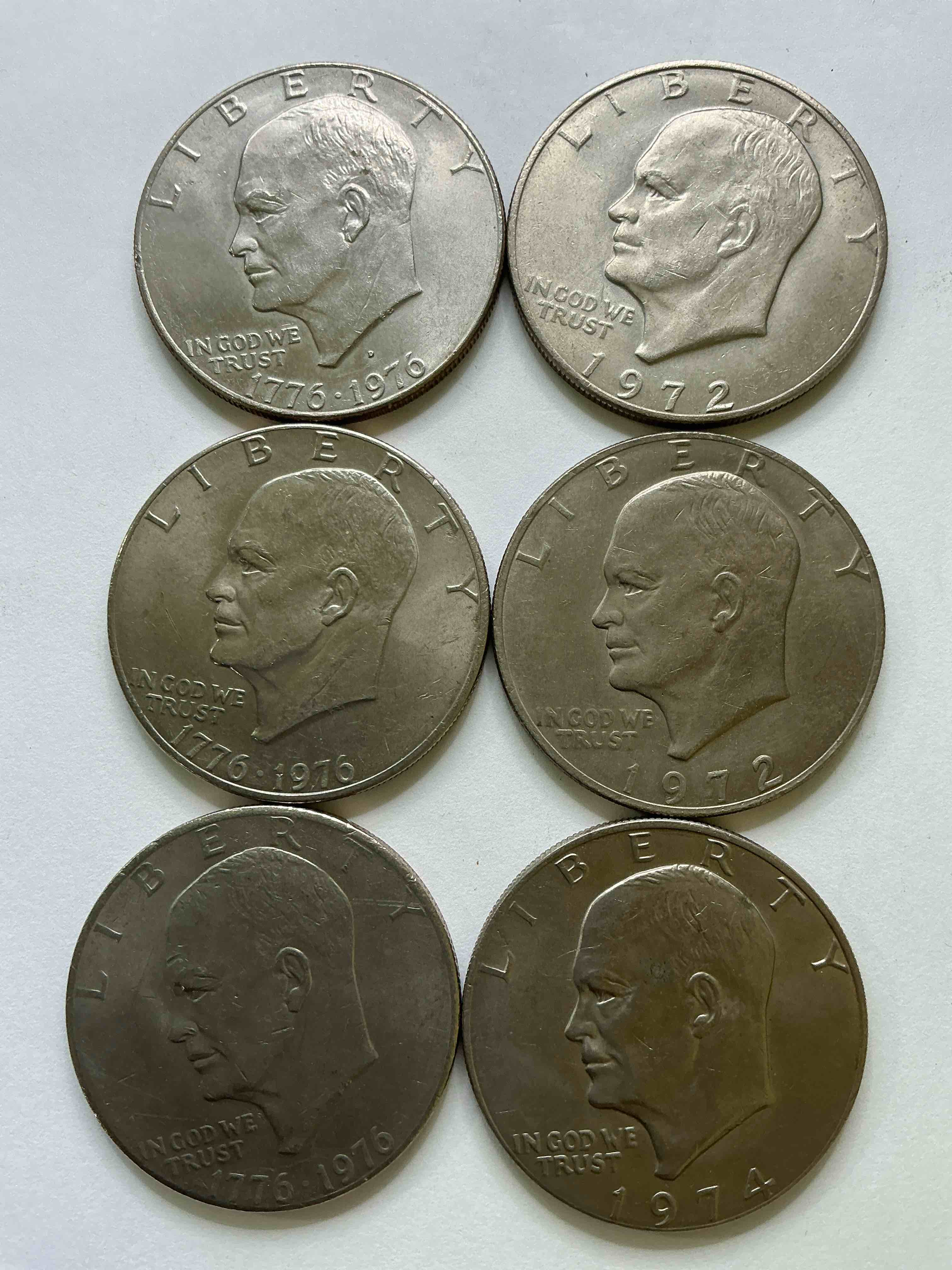 Gorgeous Eisenhower Dollar Coins! These Striking, Large U.S. Coins Were Minted From 1971-1978. Here Are Gorgeous Examples Of “Ike" Dollars From 1976 & More! These Coins Have Become Immensely Popular With Collectors & Some Have Great Toning!