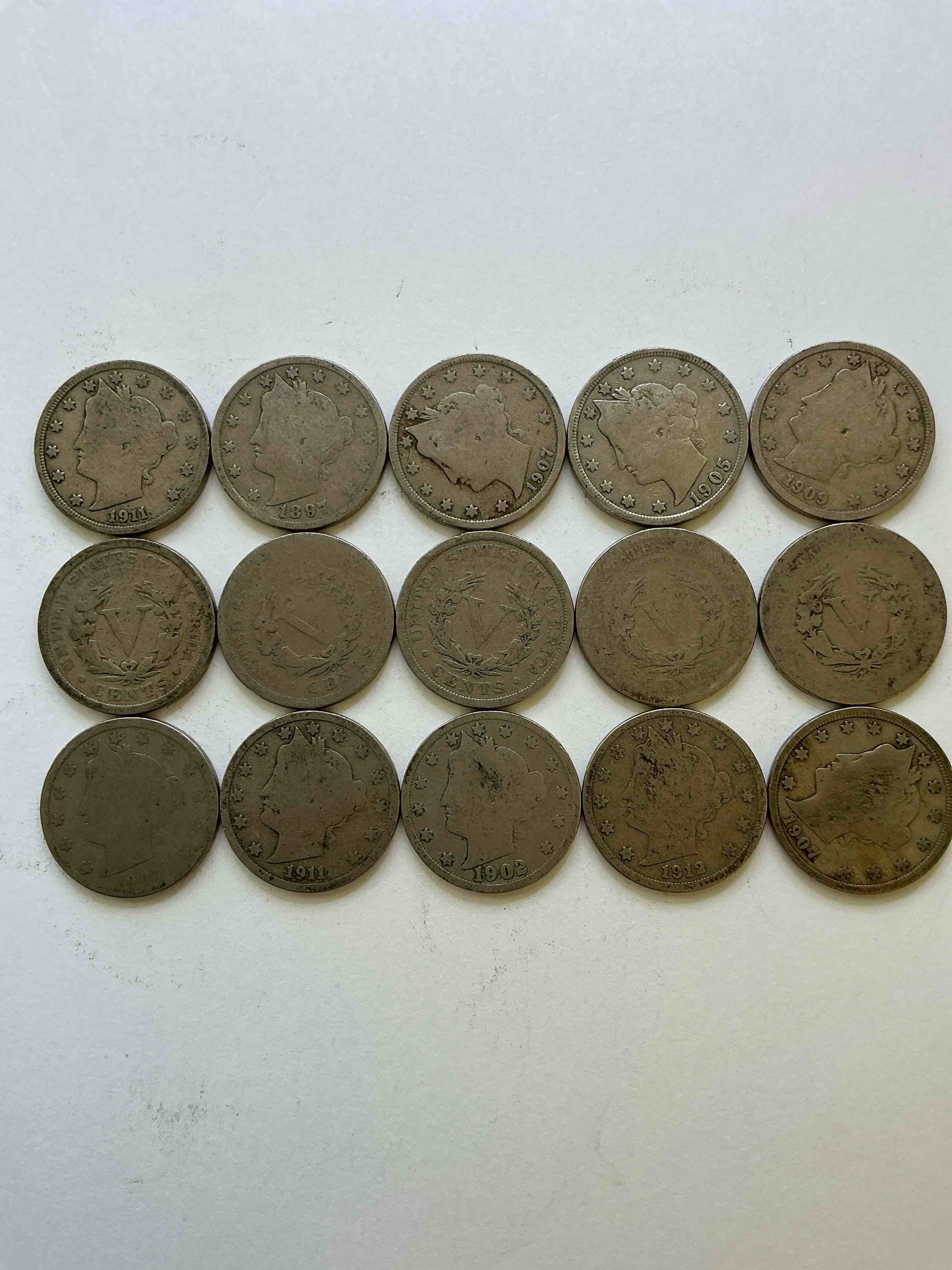 Antique U.S. V Nickels! Think Of The History These Coins Have Seen!, Liberty Head V Nickels Were Minted Up Until 1913 & Were The Style Of Nickels Before Buffalo Nickels. Own Some Cool Pieces Of History! Rare To See These Coins With The "Date On" In Circulated Condition!