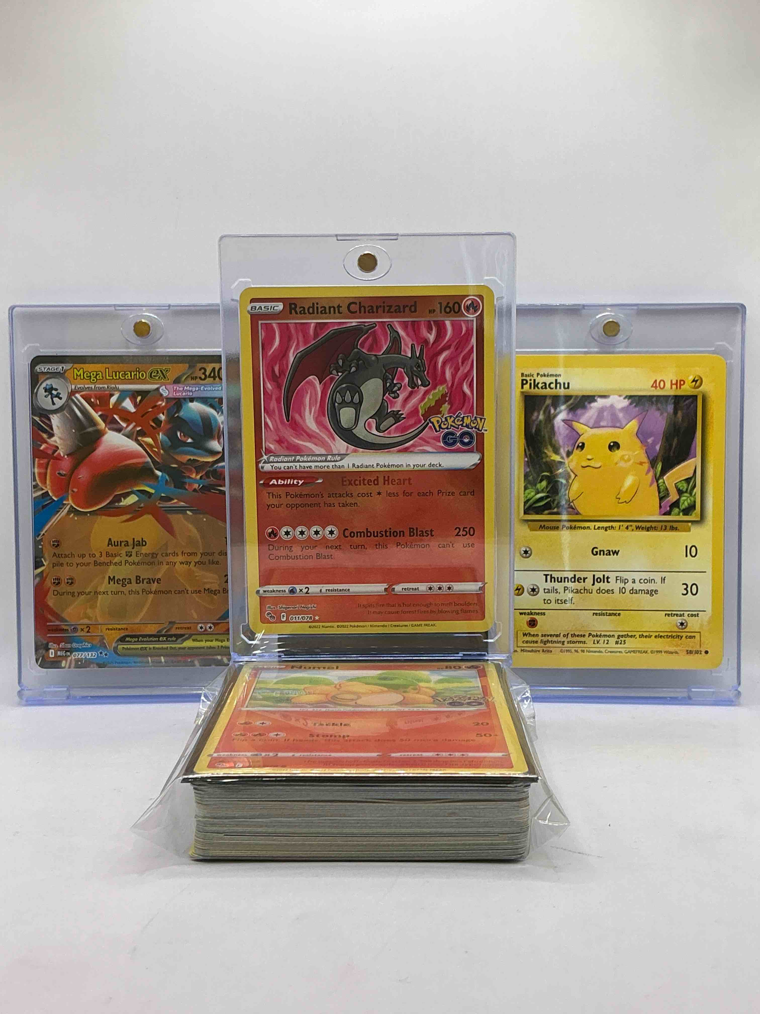Pokémon Palooza! Charizard Pokémon GO HOLO! Mega Lucario EX, PIKACHU & MORE! Insane Holos, Heroes & Legends! This 50 Card Lot Is Filled With Commons, Holos, Legends & More!