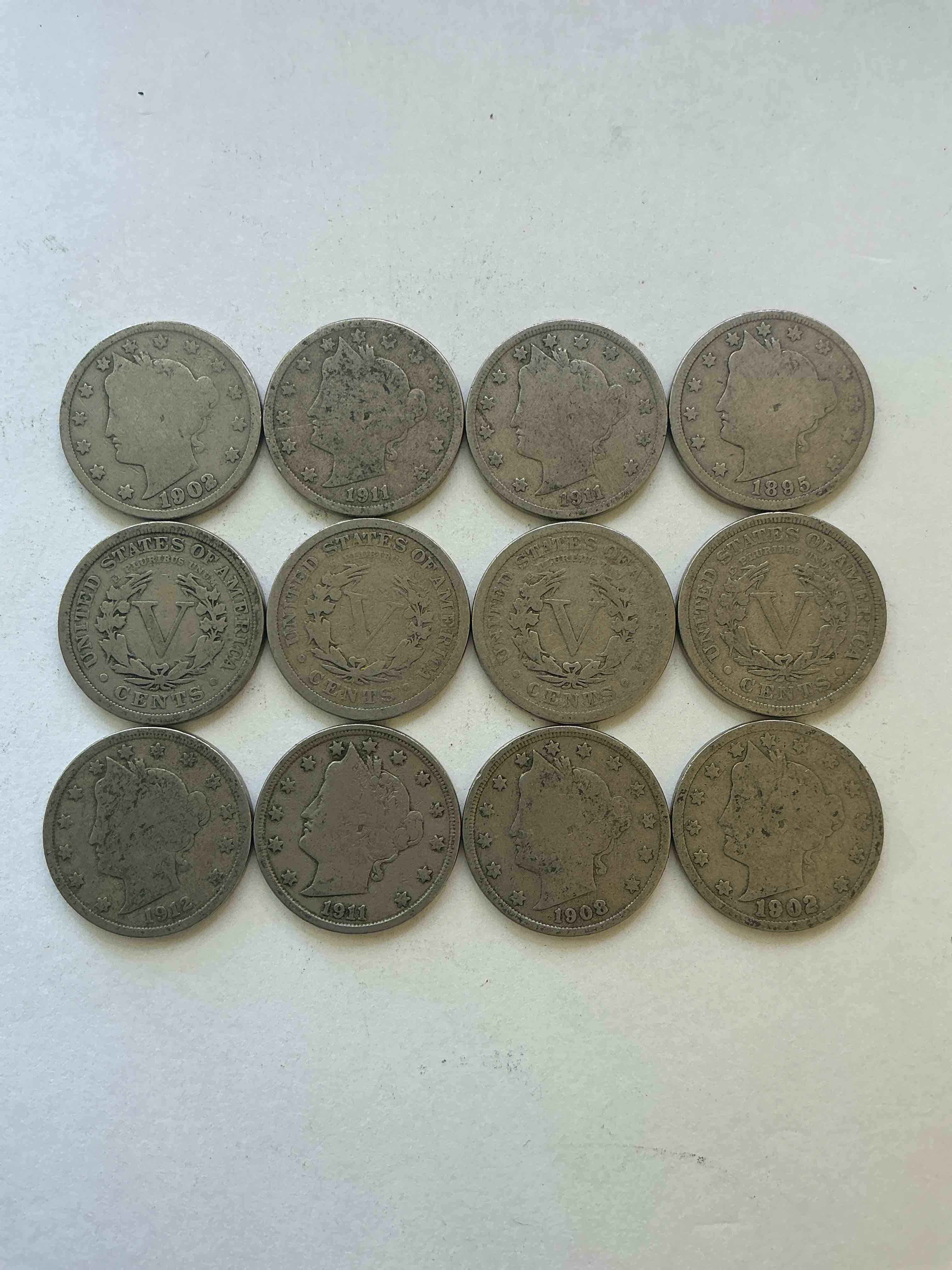 Antique U.S. V Nickels! Think Of The History These Coins Have Seen!, Liberty Head V Nickels Were Minted Up Until 1913 & Were The Style Of Nickels Before Buffalo Nickels. Own Some Cool Pieces Of History! Rare To See These Coins With The "Date On" In Circulated Condition!