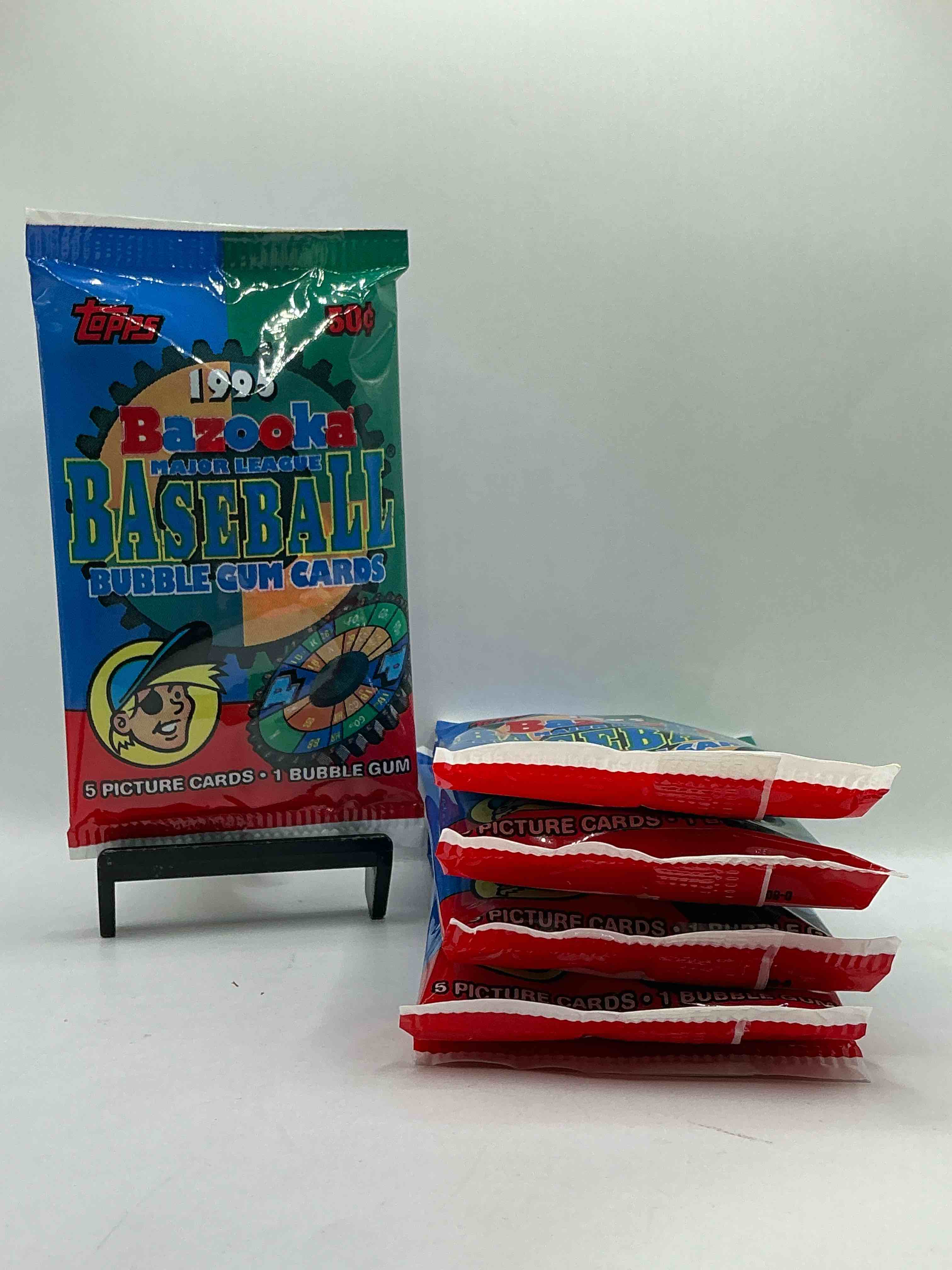 1995 Bazooka Baseball Bubblegum Cards! 1995 Topps Baseball Treasure! These Packs Have 5 Cards & Gum Inside! Cool Piece Of Baseball Memorabilia!