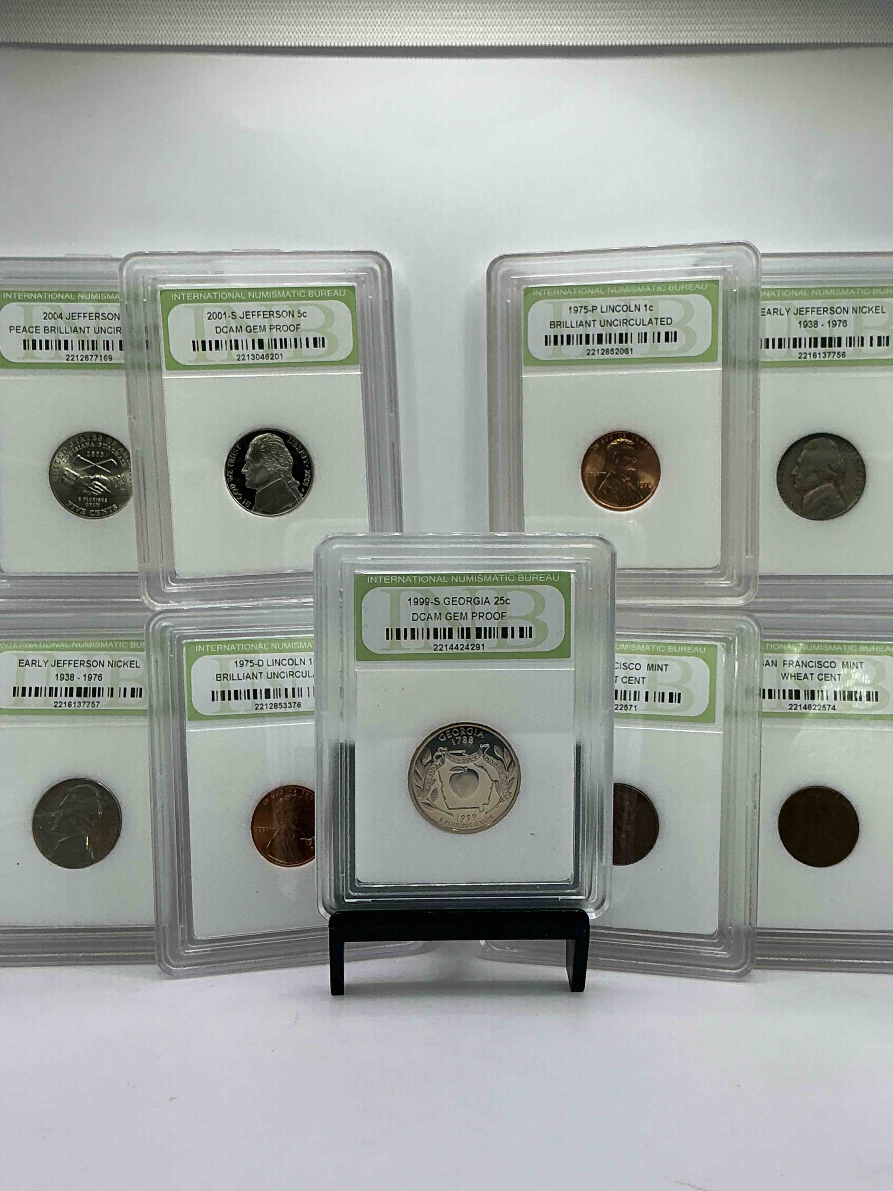 Collector's Dream! 9 Different Rare, Slabbed U.S. Collector Coins In Certified/Catalogued Protective Slab Cases! A Great Way to Build An Incredible Collection Of Protected, Rare U.S. Coins! Great For The Coin Fan & Collector!