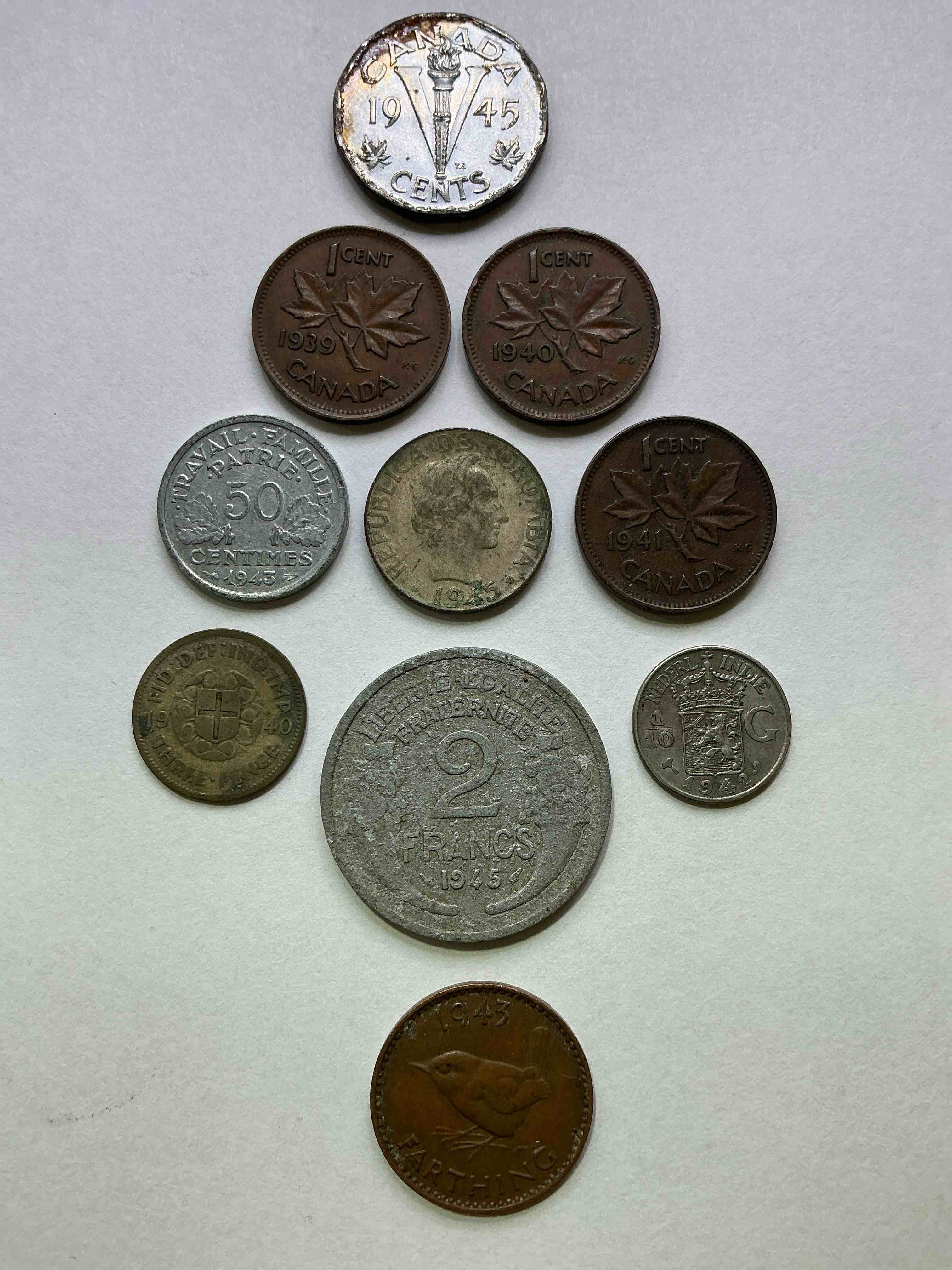 World War Two Buffs Rejoice! Up For Auction Is An Awesome Collection Of World War II Era Coins (1939-1945) From Around The World! Really Hard To Collect & Find In One Place! Really Cool Pieces Of History!