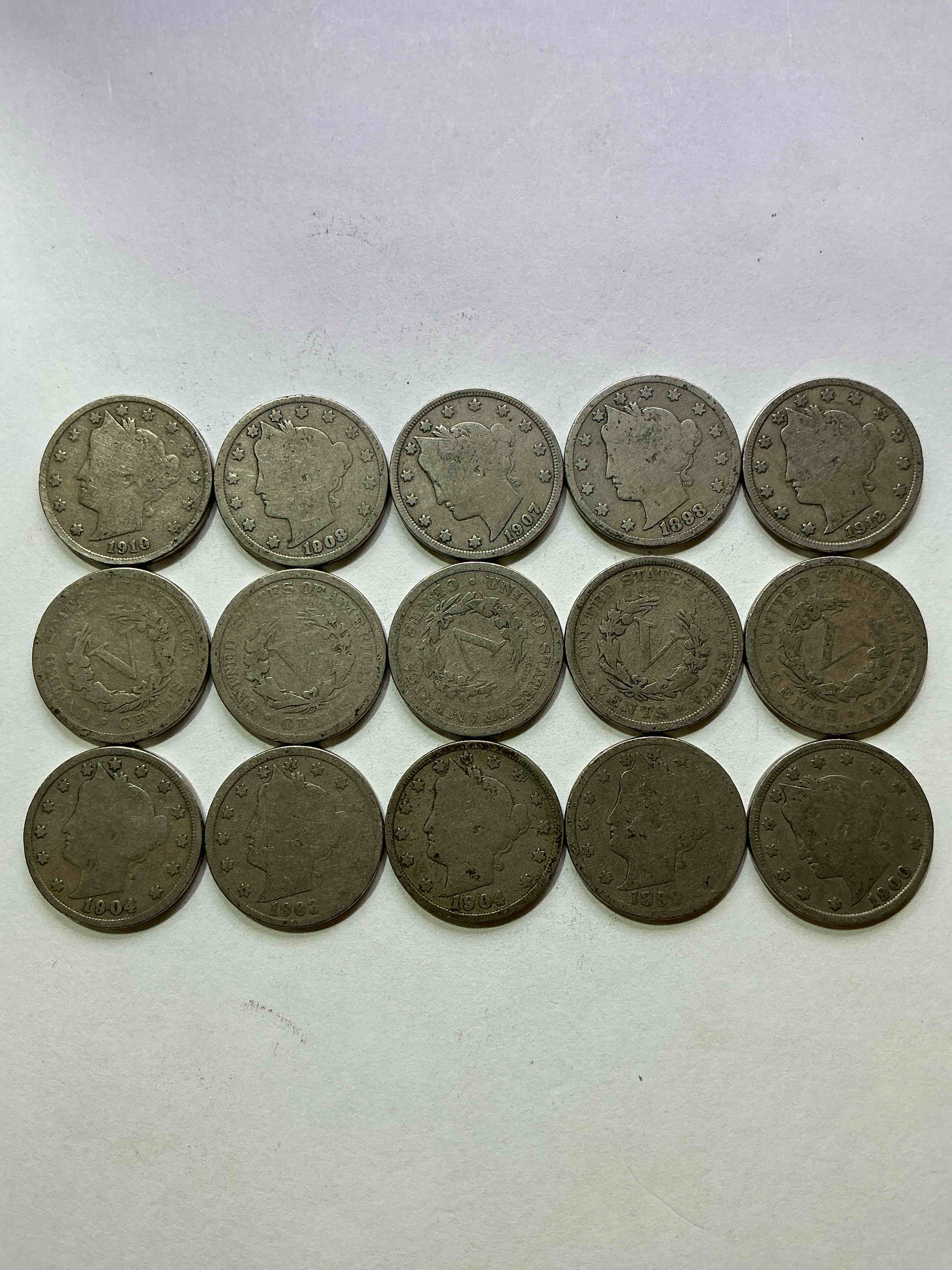 Antique U.S. V Nickels! Think Of The History These Coins Have Seen!, Liberty Head V Nickels Were Minted Up Until 1913 & Were The Style Of Nickels Before Buffalo Nickels. Own Some Cool Pieces Of History! Rare To See These Coins With The "Date On" In Circulated Condition!